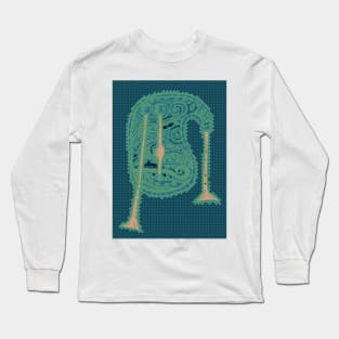 Patterned bagpipes in green Long Sleeve T-Shirt